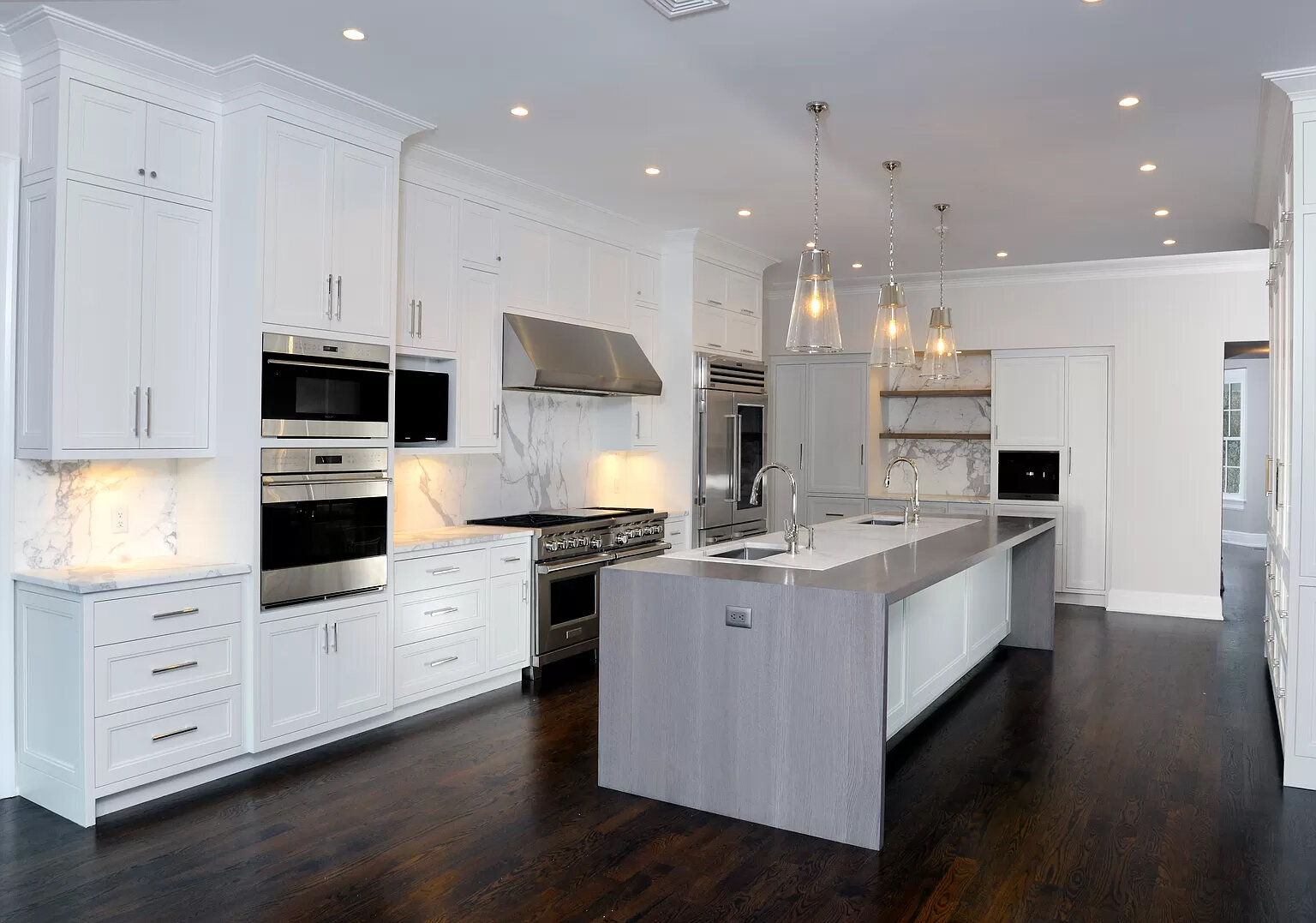 White Kitchen with Island